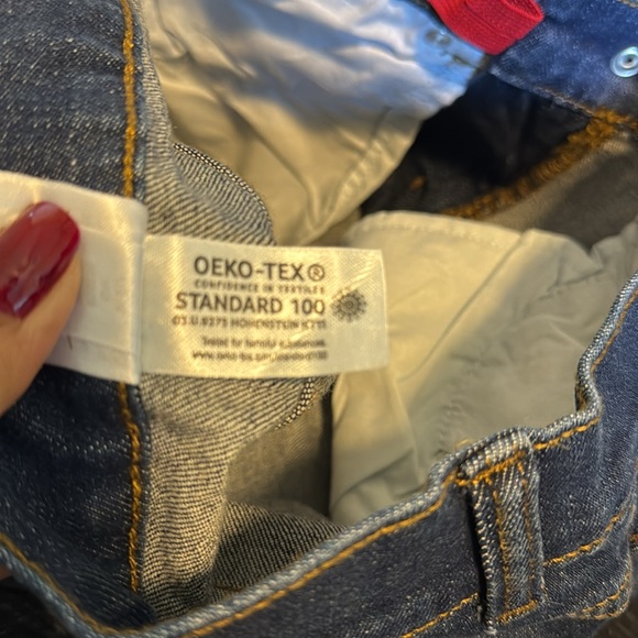 Hanna Anderson girls blue stretch denim Jeans with inside adjustable band New 8 - Picture 6 of 12